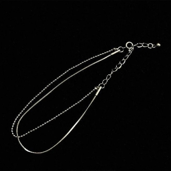 Dainty Gold Bead Layer Bracelet, Thin Herringbone Bracelet - Picture 5 of 7